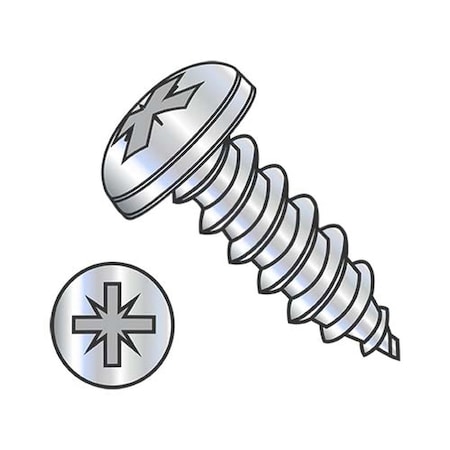 Usa Industrials Self-Drilling Screw, #8-18 x 1-1/4 in, Zinc Plated Steel Pan Head Pozidriv Drive BULK-SCRW-16789